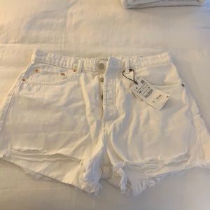 Zara White Jean Shorts